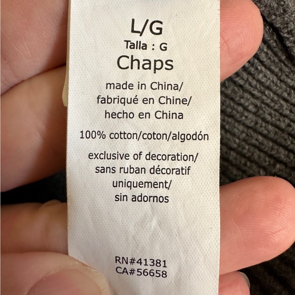 Chaps V Neck Sleeveless Mens Sweater 100% Cotton Gray Burgundy White Navy Large - Picture 6 of 7